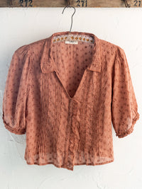 Annie Cotton Eyelet Top - Light Rust-view 1