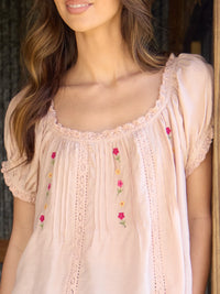 Sweet Nothings Embroidered Top - Light Pink-view 1