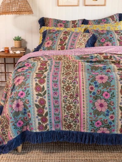 Boho Fringe Bedspread - Florence Border-view 1