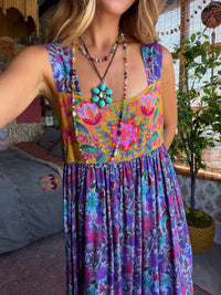 Tricia Maxi Dress - Dark Purple Daisies-view 1