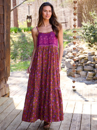 Maddie Maxi Dress - Lush Lilies Plum-view 1