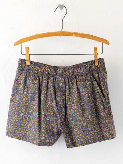 Mix & Match Cotton Pajama Shorts - Mari Ditsy Navy-view 1