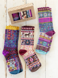 Boxed Boho Sock Set, Set of 3 - Horse-view 1