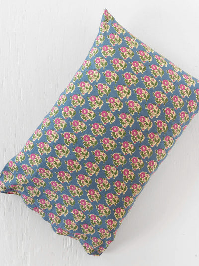 Mix & Match Cotton Pillowcase, Single - Denim Fields-view 1