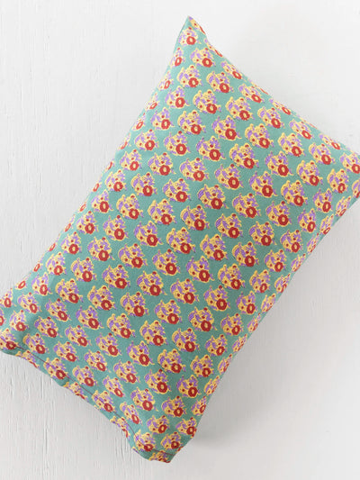 Mix & Match Cotton Pillowcase, Single - Teal Fields-view 1