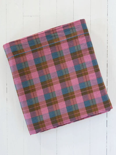 Mix & Match Cotton Flat Sheet - Plaid Rosewood-view 1
