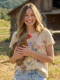 Aiden Cotton Tee - Cream Chicken-view 1